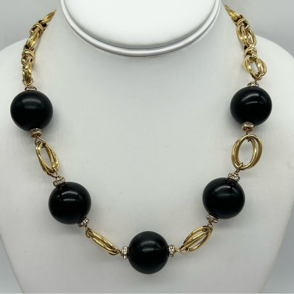 Kate Spade Black Beaded and Rondelle Necklace